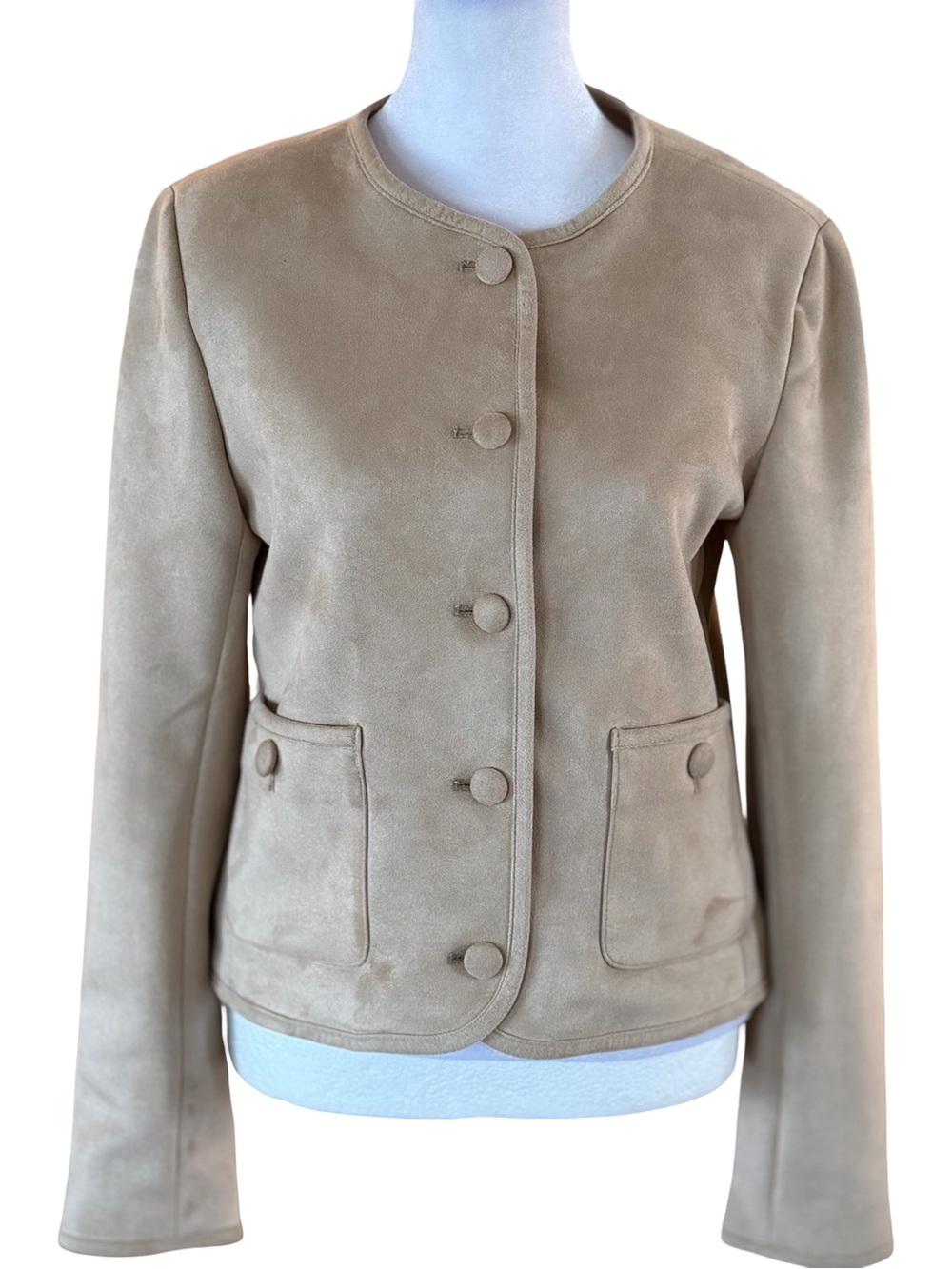Truth By Republic Women’s Minimalist Faux Leather Jacket/Top In Tan Size XS